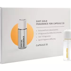 East Gold refill fragrance for Capsule 33, six 5 ml bottles per box