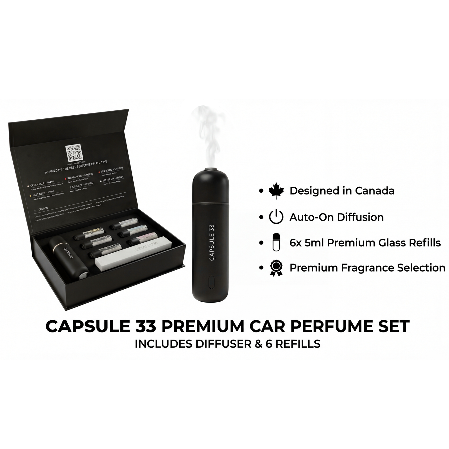Capsule 33 Car Perfume Starter Pack (Black)