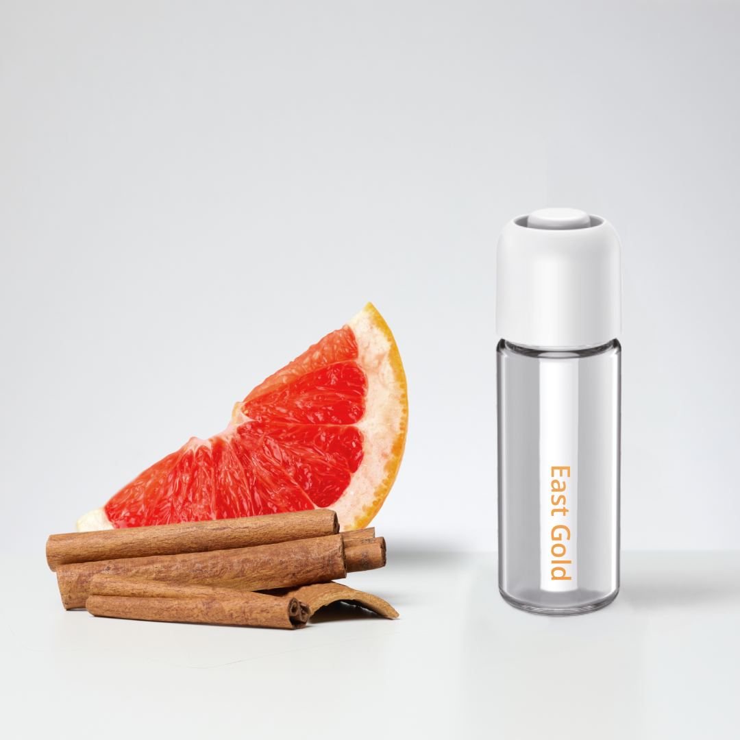 East Gold refill fragrance bottle for Capsule 33 with grapefruit and cinnamon