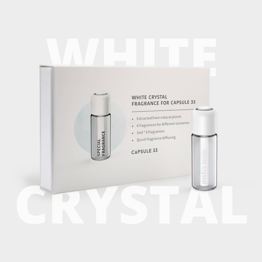 White Crystal refill fragrance for Capsule 33, box with a 5 ml glass bottle