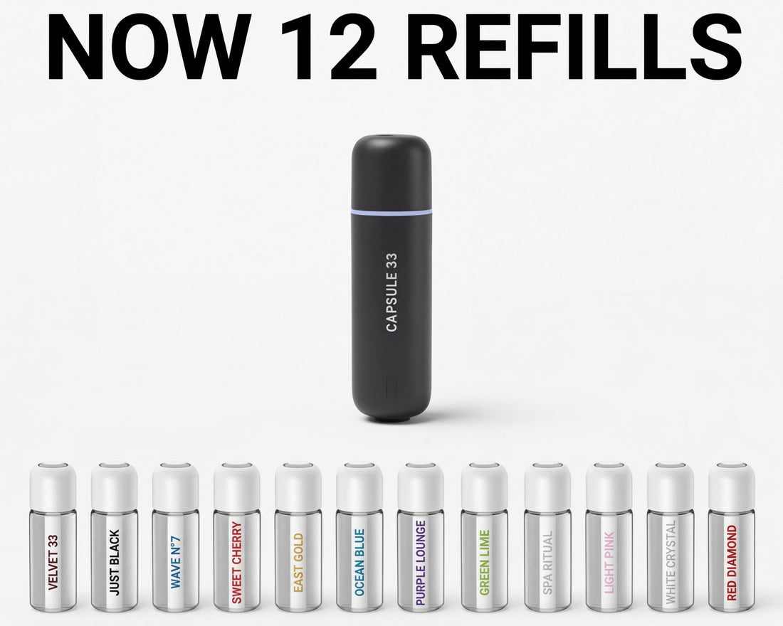 Capsule 33 car diffuser with twelve refill fragrances now available