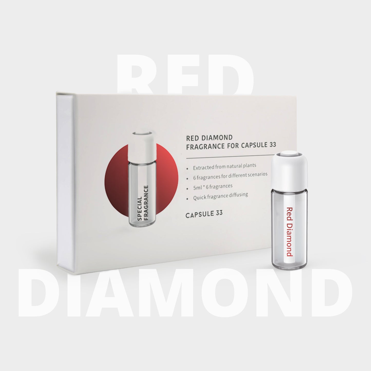 RED DIAMOND - Unisex Refill Fragrances for Capsule 33, 6x bottles