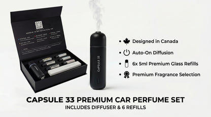 Green Lime (Unisex) Refill Fragrances for Capsule 33, 6X Bottles, Masculine Luxury Car/Home Perfume, Car Perfume Diffuser Air Fragrance, Air Freshener Refill