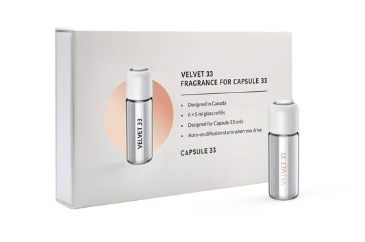 VELVET 33 (Unisex) Refill Fragrances for Capsule 33, 6x bottles, Masculine Luxury Car/Home Perfume, Car Perfume