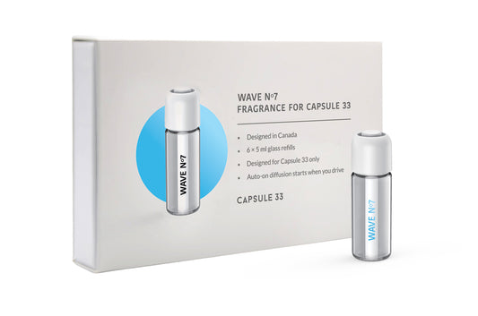 WAVE #7 (Unisex) Refill Fragrances for Capsule 33, 6x bottles, Masculine Luxury Car/Home Perfume, Car Perfume Diffuser, Air Fragrance, Diffuser Refill