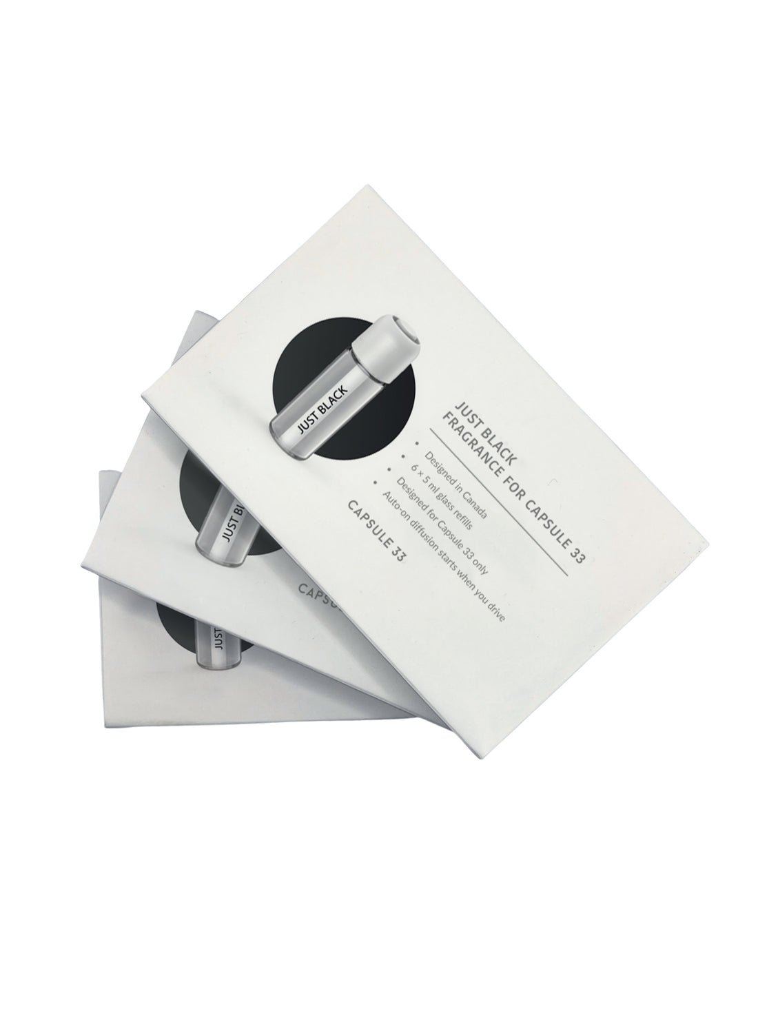 Just Black refill fragrance boxes for Capsule 33