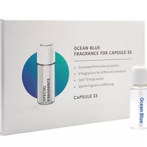 Ocean Blue refill fragrance for Capsule 33, six 5 ml bottles per box