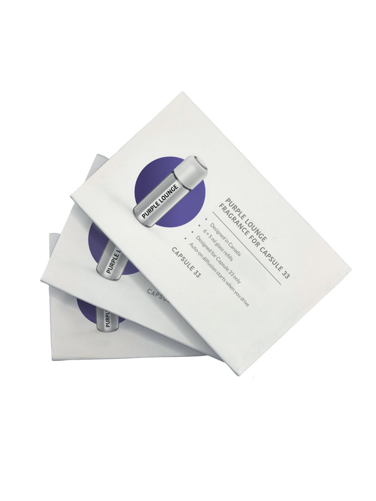 Capsule 33 Purple Lounge Refills Fragrances for Capsule 33 (unisex) 6x bottles, Masculine Luxury Car/Home Perfume, Car Perfume